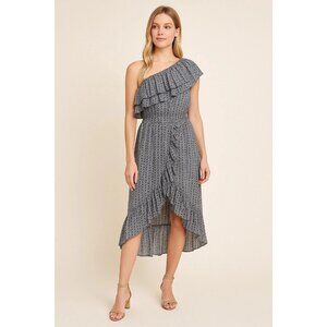 ☀️Sale Misa Los Angeles Riya Dress High Low Midi off one shoulder  Sz Med